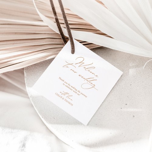 Elegant Minimal Welcome To Our Wedding Favor Tags