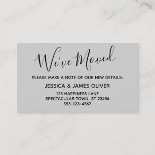 Elegant, Minimal "We've Moved" Light Gray Card
