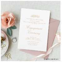 Elegant Minimal White Gold Muslim Engagement Party