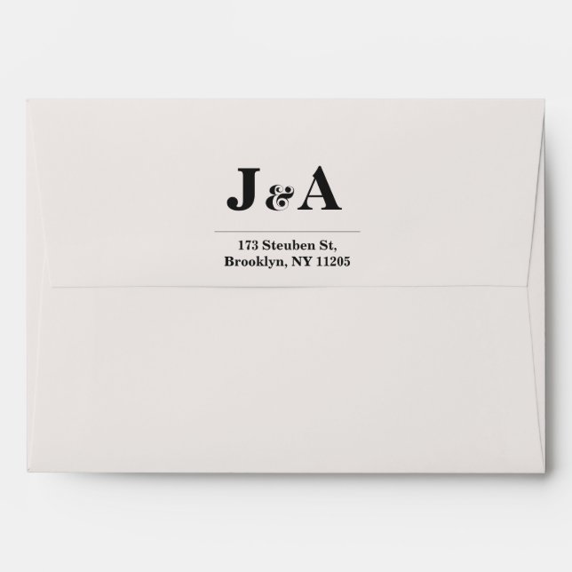 Elegant Minimal White Modern Wedding Envelope (Back (Top Flap))