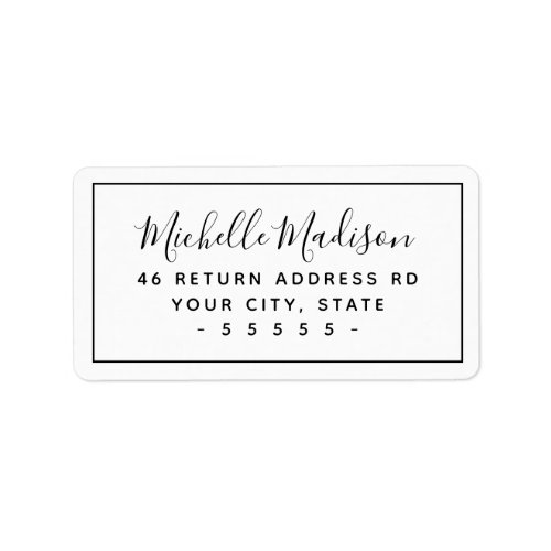 Elegant minimal white or any color return address label