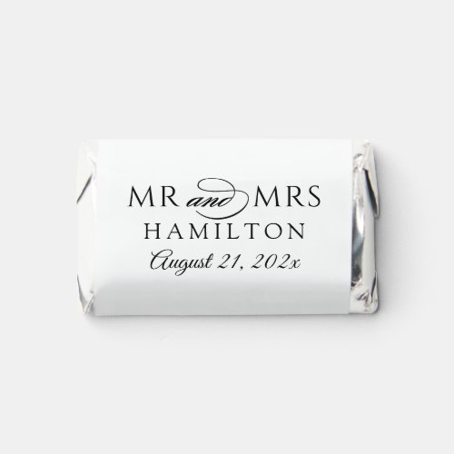 Elegant Minimal White Personalized Mr and Mrs Hersheys Miniatures