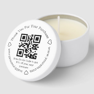 elegant minimalis thank you business qr code  mini candle favors