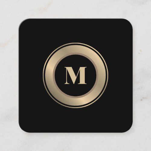 Elegant minimalism round frame monogram  square business card