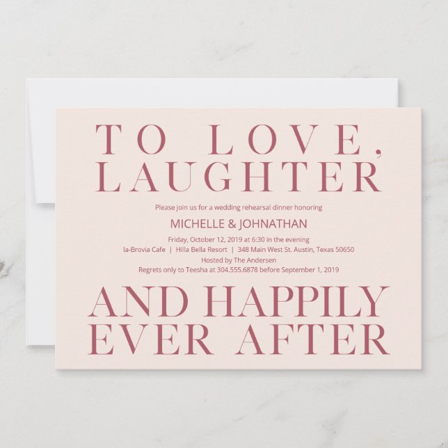 Elegant Minimalism Wedding Rehearsal Dinner Invitation (Front)