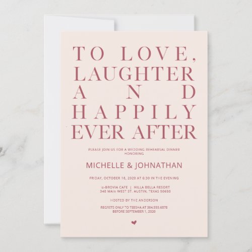 Elegant Minimalism Wedding Rehearsal Dinner Invitation