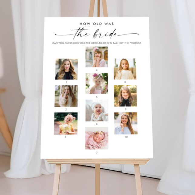 Elegant Minimalist 10 Photo Bridal Shower Game Foam Board (Creator Uploaded)