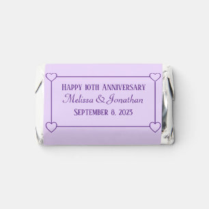 Elegant Minimalist 10th Anniversary Hearts Purple Hershey's Miniatures