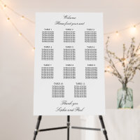 Elegant Minimalist 11 Table Seating Chart
