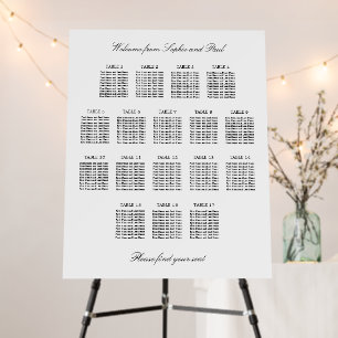 Elegant Minimalist 17 Table Seating Chart Foam Board