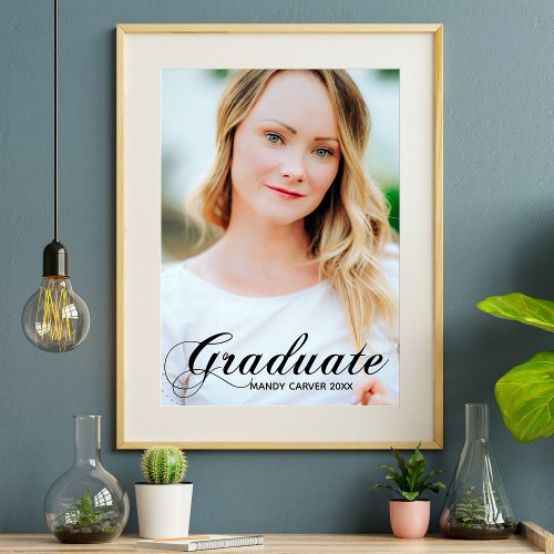 Elegant Minimalist 2024 Graduate Photo Graduation Poster
