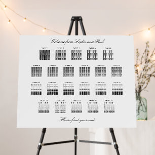 Elegant Minimalist 22 Table Seating Chart Foam Board