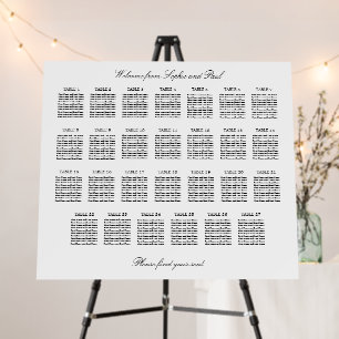 Elegant Minimalist 27 Table Seating Chart Foam Board