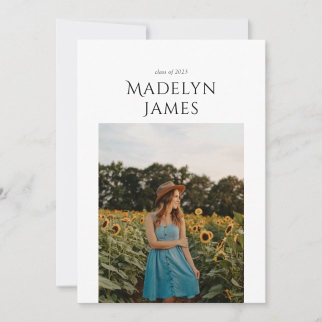 Elegant minimalist 2 photo  announcement (Front)