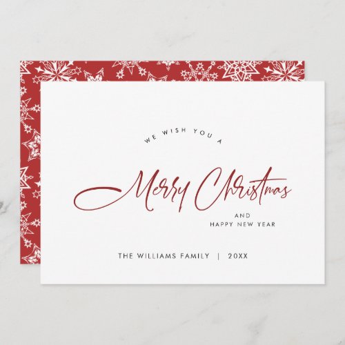 Elegant Minimalist 3 Photo Christmas Greeting Holiday Card