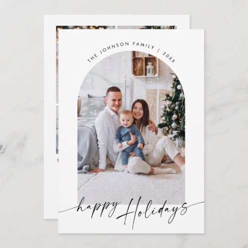 Elegant Minimalist 5 PHOTO Christmas Greeting Holiday Card