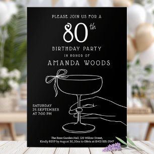 Elegant Minimalist 80th Birthday Celebration Card