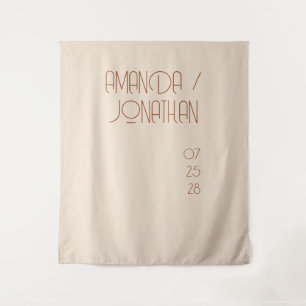 Elegant Minimalist Almond Color Wedding Backdrop