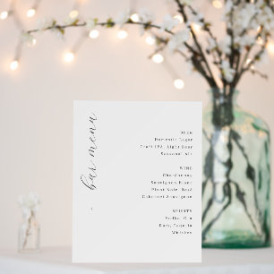 Elegant Minimalist Bar Menu Foam Board