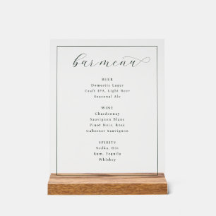 Elegant Minimalist Bar Menu Sign