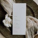 Elegant Minimalist Beige Wedding Place Card Menu<br><div class="desc">Elegant minimalist,  wedding guest place card and menu. Features,  modern beige typography and matching solid color backing.</div>