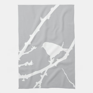 Elegant Minimalist Bird Silhouette Kitchen Towel