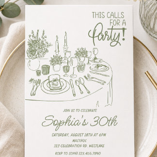 Elegant Minimalist Birthday | Modern Birthday Invitation