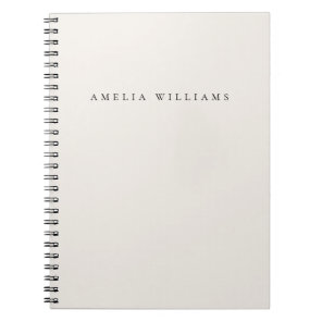 Elegant Minimalist Black and Ivory Monogram Notebook