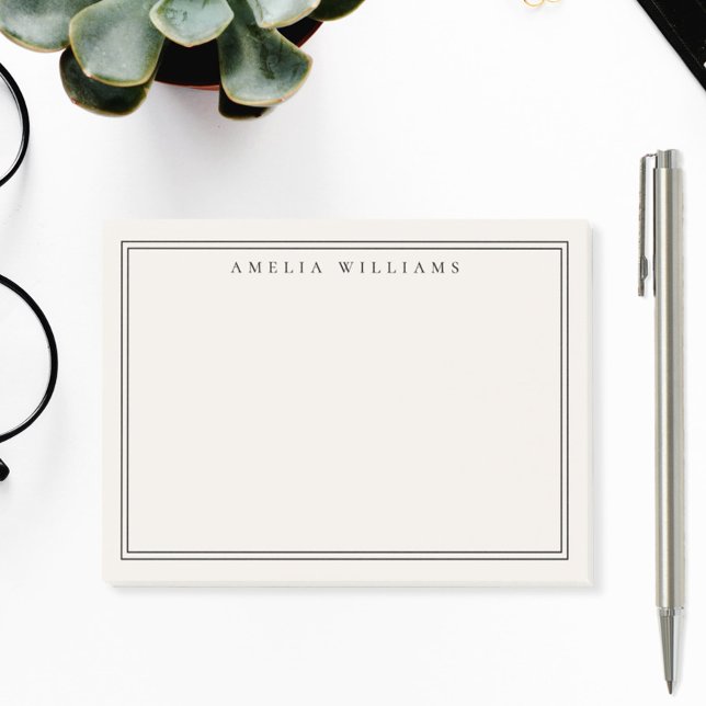 Elegant Minimalist Black and Ivory Two Border Post-it Notes (Creator Uploaded)