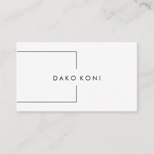 Elegant minimalist black and white business card