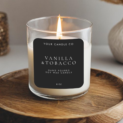 Elegant Minimalist Black and White Candle Label