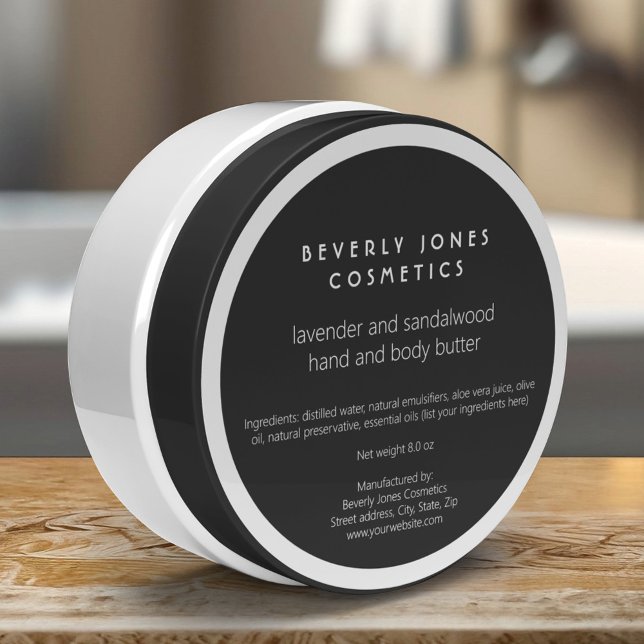 Elegant Minimalist Black and White Cosmetics Label (Creator Uploaded)