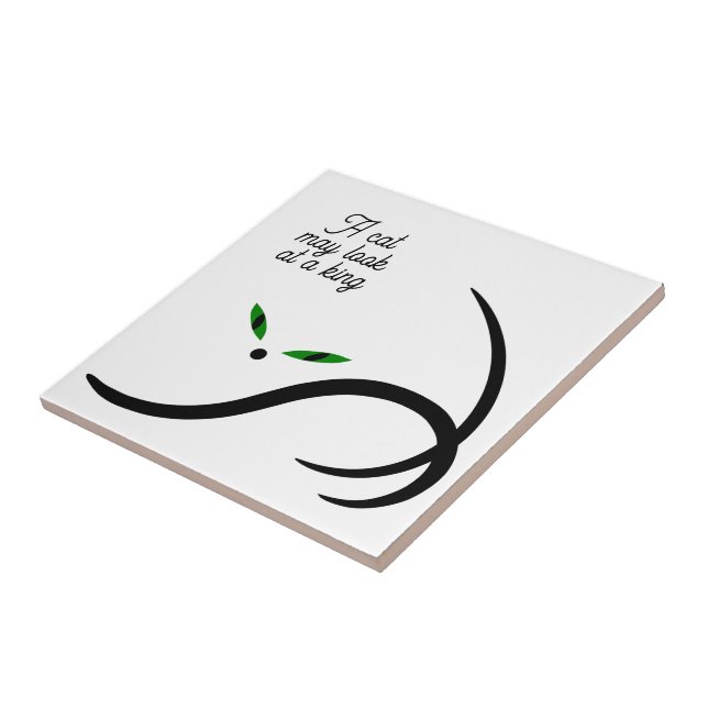 Elegant minimalist black cat ceramic tile (Side)