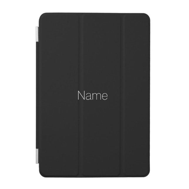 Elegant minimalist black custom name monogram iPad mini cover (Front)
