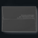 Elegant Minimalist Black Matching Return Address  Envelope<br><div class="desc">Elegant Modern Minimalist Black and White Wedding Matching Return Address Envelope</div>