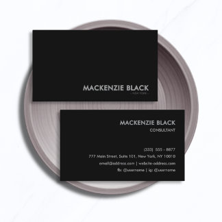Elegant Minimalist Black Monochrome Business Card