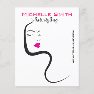 Elegant Minimalist Black Pink Hair Beauty Salon Flyer