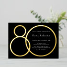 Elegant Minimalist Black Rose Gold 80th Birthday