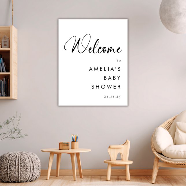 Elegant Minimalist Black Script Welcome  Poster (Creator Uploaded)