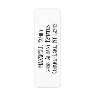 Elegant Minimalist Black Typography Family Name Label