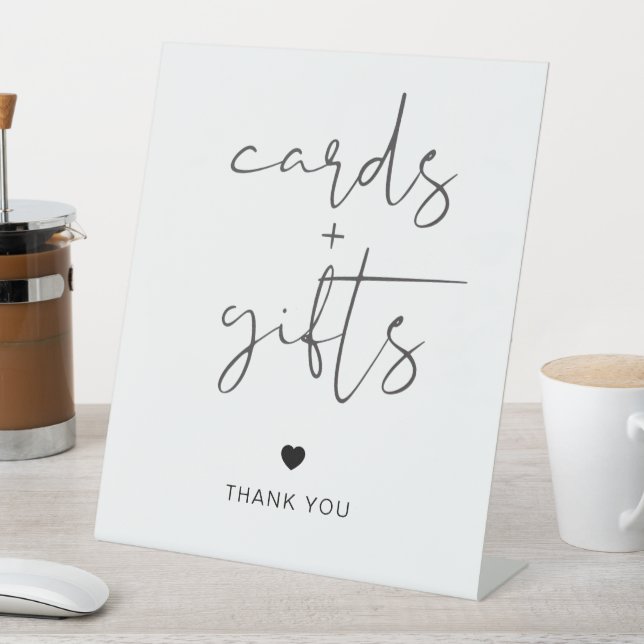 Elegant Minimalist black welcome bridal shower Pedestal Sign (In SItu)