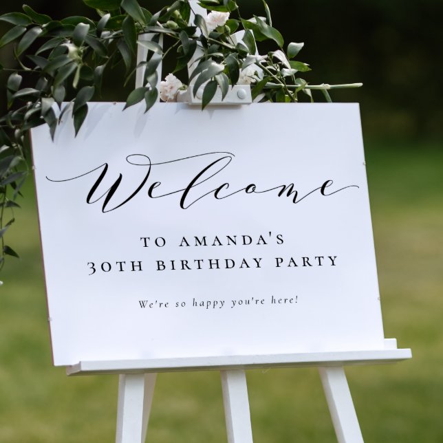 Elegant Minimalist Black White Calligraphy Welcome Poster (Creator Uploaded)