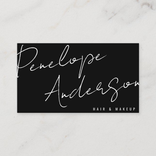 Elegant Minimalist Black & White Chic Modern   Business Card (Front)