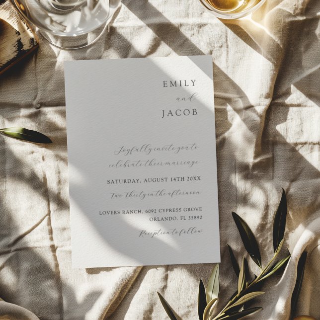 Elegant Minimalist Black & White Classic Wedding Invitation (Creator Uploaded)