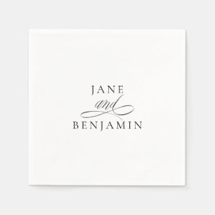 Elegant Minimalist Black & White Fine Art Wedding Napkins