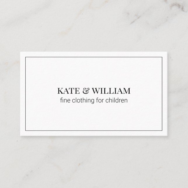 Elegant Minimalist Black-White Luxury Boutique Business Card (Front)
