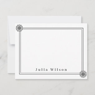 Elegant Minimalist Black & White Simple Chic Note Card