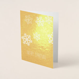 Elegant Minimalist Black White Snowflake Pattern Foil Card