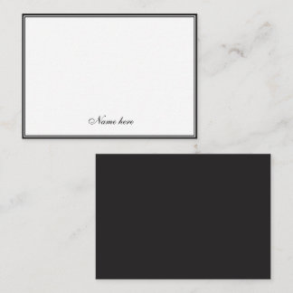 Elegant minimalist black &white two border note card