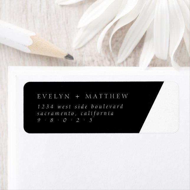 Elegant Minimalist Black White Typography Wedding Label (Insitu)